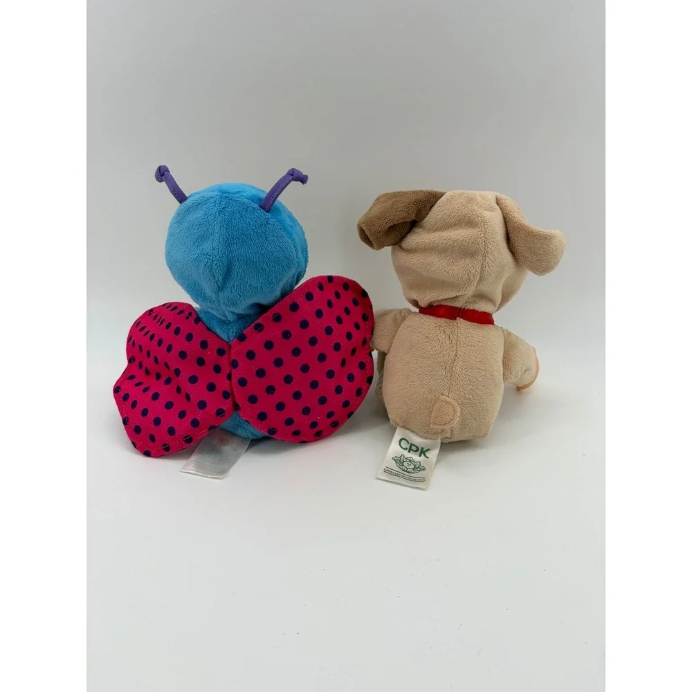 Cabbage Patch Kids Cuties Plush Dolls Kids Blue Butterfly Tan Puppy Set